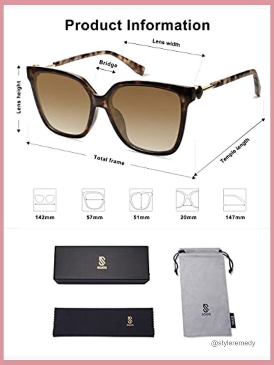 Square Sunglasses with UV400 Protection Lens and Metal Gem Temple main image 7